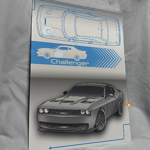 Custom Challenger Glossy Acrylic Garage Wall Art Panel for Dodge Challenger fans 1