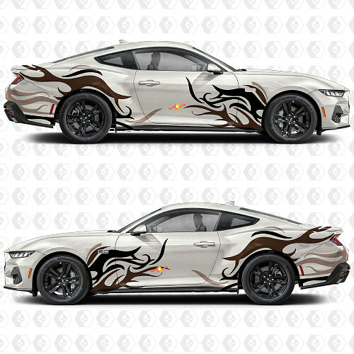 Abstract Graphics Side Doors Fenders Vinyl Decals Stickers for Ford Mustang