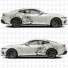 Street Graffiti Style Side Doors Rear Fenders Vinyl Decals Stickers for Ford Mustang 2