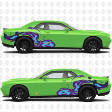 Tongues Of Flame Side Doors Rear Fenders Vinyl Decals Stickers for Dodge Challenger 3
