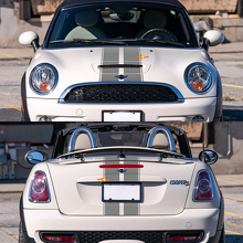 Racing Stripes Hood Rear Vinyl Decals Stickers for Mini Cooper R59 2