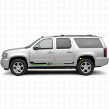 Checkered Racing Door & Rocker Panel Vinyl Stripes for Chevrolet Suburban GMT900 2007-2014_4