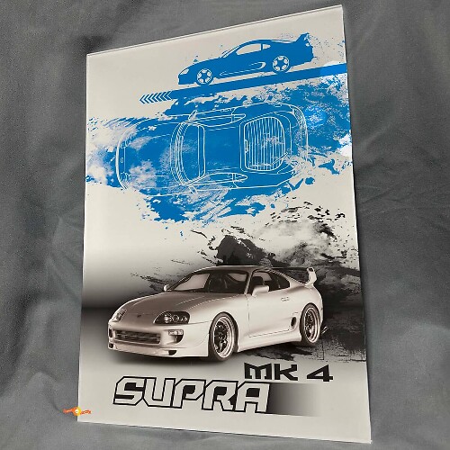 Custom Supra Glossy Acrylic Garage Wall Art Panel for Toyota Supra Fans