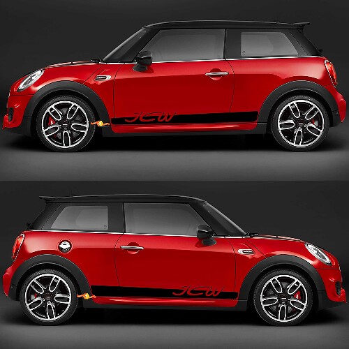 JCW Side Doors Stripes Graphics Decal Sticker for Mini Cooper F56 1