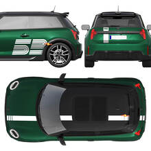 52 Victory Edition Logo Racing Graphic Stripes Side Door Vinyl Sticker Decal for Mini Cooper S 3