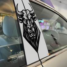 Angry Bull Head Pillar Doors Vinyl Decal Sticker 2