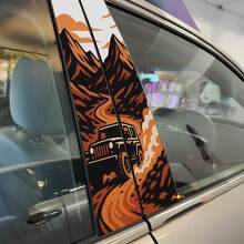 Off-road Mountains Dust Trail Pillar Doors Vinyl Decal Sticker 2