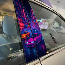 Tokyo Night Street Drift Cars Pillar Doors Vinyl Decal Sticker 2