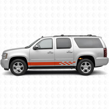 Checkered Lightning Door & Rocker Panel Vinyl Stripes for Chevrolet Suburban GMT900 2007-2014_4