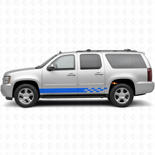 Checkered Lightning Door & Rocker Panel Vinyl Stripes for Chevrolet Suburban GMT900 2007-2014_5
