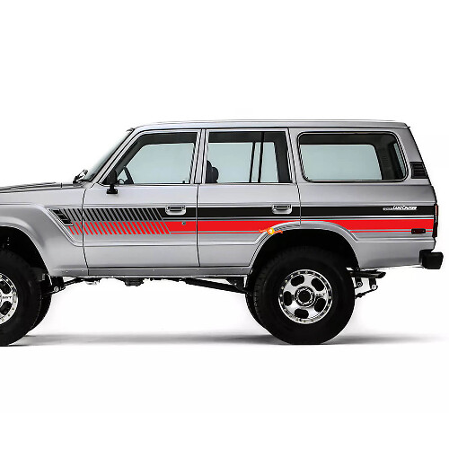 Retro Stripes Graphics Side Door Rear Fender Vinyl Decal Stikers for Toyota Land Cruiser 1984 1