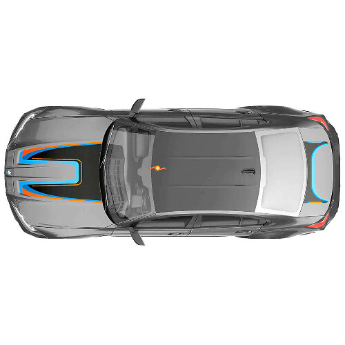 M Performance Abstract Graphic Hood Trunk Vinyl Decal for BMW M3 G80  1