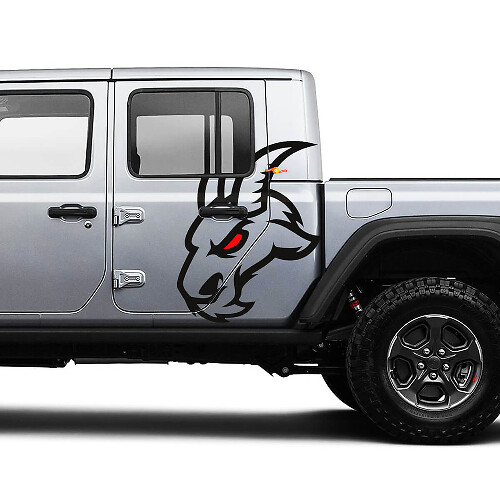 Goat Logo Side Door Vinyl Stickers Decals Graphics Kit for Jeep Gladiator 1