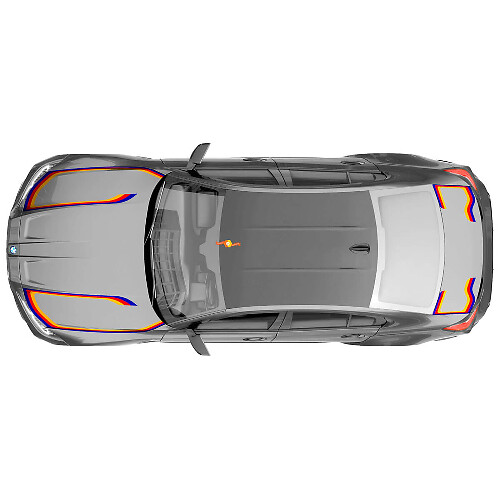 M Performance Hood Trunk Graphic Stripes Vinyl Decal for BMW M3 G80 