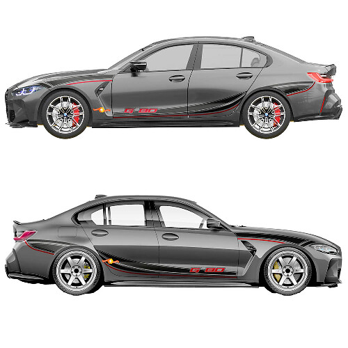 M Performance Side Doors Stripes Fender Vinyl Decal for BMW M3 G80