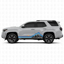 Mountains Vintage Style Stripes Graphic Rocker Panel Door Side Vinyl Stickers Decal For Toyota 4Runner 6th Gen 3