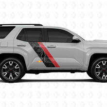 Topographic Map Style Door Side Stripes Vinyl Stickers Decal For Toyota 4Runner 6th Gen 2