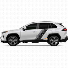 Topographic Map Style Door Side Stripes Vinyl Stickers Decal For Toyota RAV4 2025 3