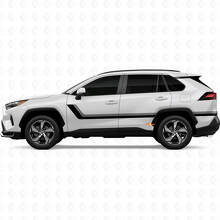 Twin Stripes Door Side Vinyl Stickers Decal For Toyota RAV4 2025 2