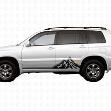 Mountains Vintage Style Graphic Side Stripes Vinyl Stickers Decal For Toyota Highlander 2006_2