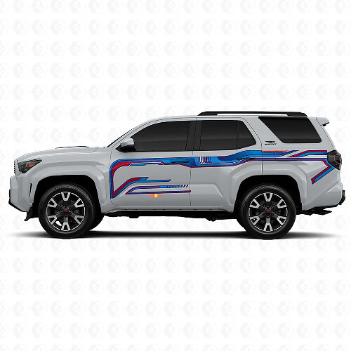 Techno Style Solid Stripes Side Vinyl Stickers Decal For Toyota 4Runner 1