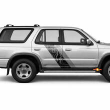Topographic Map Style Twin Stripes Side Vinyl Stickers Decal For Toyota 4Runner 1989-1995 3