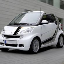 Racing Stripes Hood Side Vinyl Decal Sticker Kit For Smart  3