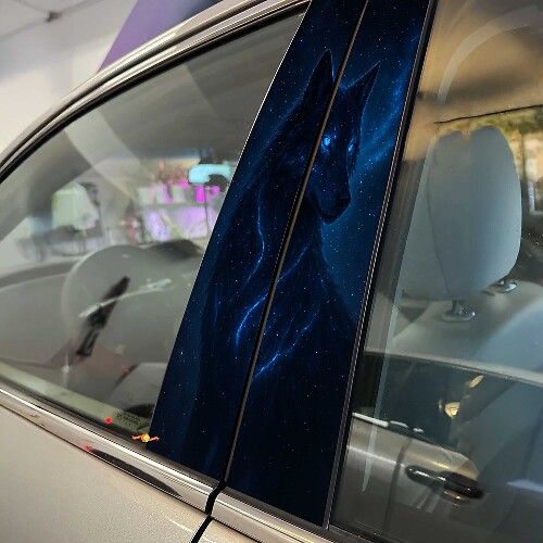 Galactic Wolf Style Pillar Doors Vinyl Decal Sticker