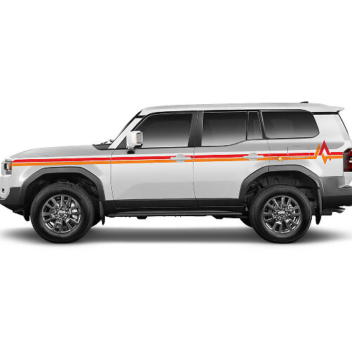Heritage Style Twin Stripes Side Vinyl Stickers Decal For Toyota Land Cruiser Prado