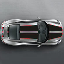 Wide Double Racing Stripes Hood Roof Trunk Vinyl Decal Kit For Porsche 911 3
