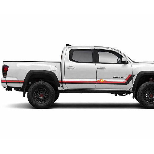 Heritage Style Twin Stripes Side Vinyl Stickers Decal For Tacoma 2015-2023 1
