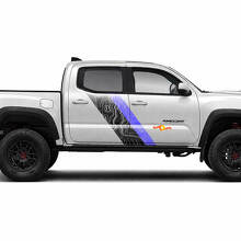 Topographic Map Style Twin Stripes Side Vinyl Stickers Decal For Tacoma 2015-2023 3