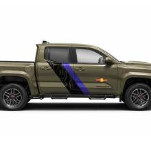 Topographic Map Style Twin Stripes Side Vinyl Stickers Decal For Tacoma 2023+ 3