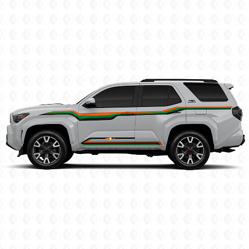 Techno Style Curved Lines Side Vinyl Stickers Decal For Toyota 4Runner