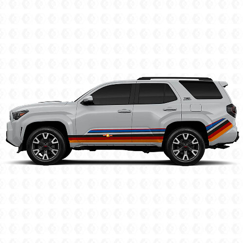 Techno Style Curved Lines Side Rear Fender Vinyl Stickers Decal For Toyota 4Runner