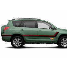 Twin Stripes Door Side Vinyl Stickers Decal For Toyota RAV4 2006-2012 3