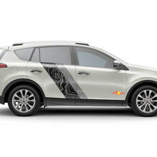 Topographic Map Style Door Side Stripes Vinyl Stickers Decal For Toyota RAV4 2013-2018 2