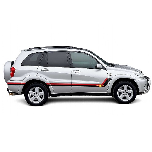 Twin Stripes Door Side Vinyl Stickers Decal For Toyota RAV4 2000-2005 1