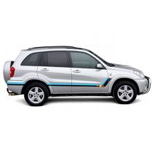 Twin Stripes Door Side Vinyl Stickers Decal For Toyota RAV4 2000-2005 2