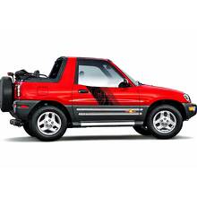 Topographic Map Style Door Side Stripes Vinyl Stickers Decal For Toyota RAV4 1994-2000 2