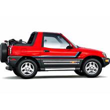 Twin Stripes Door Side Vinyl Stickers Decal For Toyota RAV4 1994-2000 2