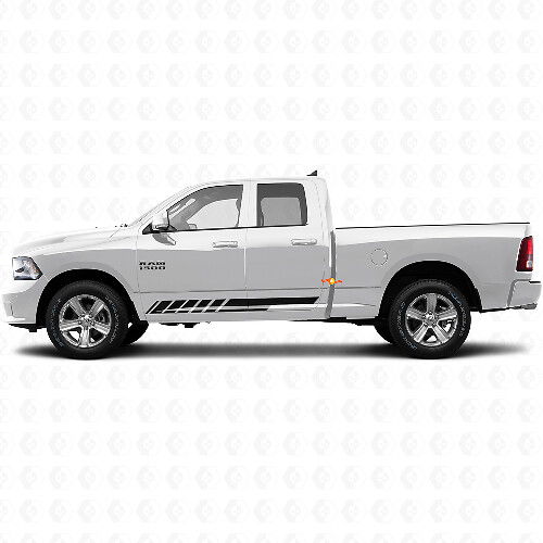 Checkered Stripes Rocker Panel Door Side Vinyl Sticker Decal Graphic for Dodge Ram 1500 2011-2018