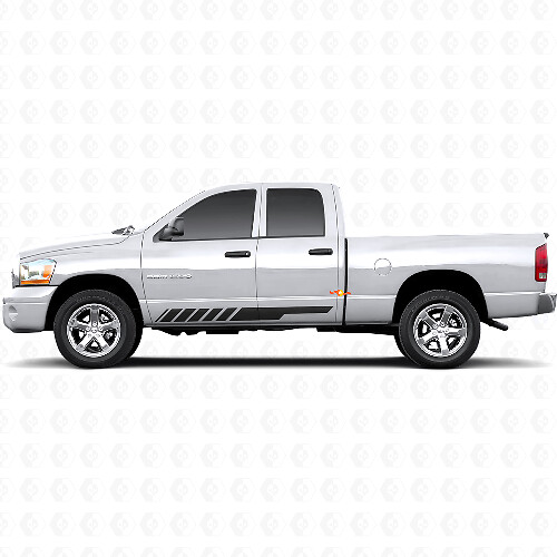Checkered Stripes Rocker Panel Door Side Vinyl Sticker Decal Graphic for Dodge Ram 1500 2002-2008