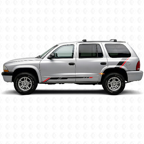 Checkered Stripes Rocker Panel Rear Side Vinyl Sticker Decal for Dodge Durango 1998-2003 1