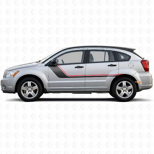 Twin Stripes Door Side Vinyl Decal for Dodge Caliber 2007-2012