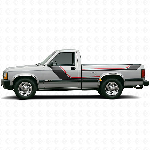 Twin Stripes Side Vinyl Decal Kit for Dodge Dakota 1987-1996
