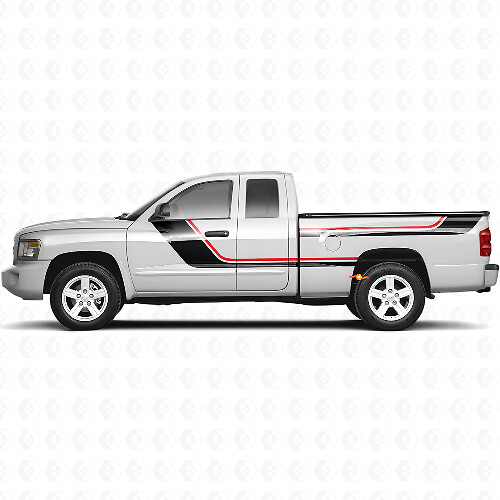 Twin Stripes Side Vinyl Decal Kit for Dodge Dakota 2005-2011 1
