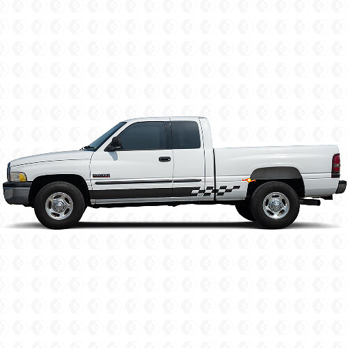 Checkered Stripes Rocker Panel Vinyl Decal for Dodge Ram 1500 1994-2001 1