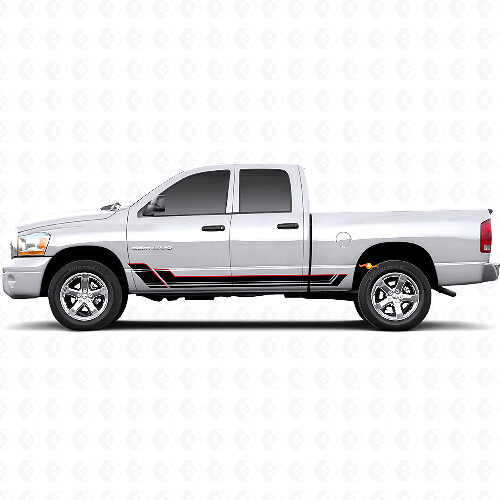 Twin Stripes Rocker Panel Vinyl Decal Kit for Dodge Ram 1500 2002-2008 1
