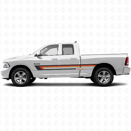 Triple Stripe Door Side Vinyl Decal for Dodge Ram 1500 2011-2018 1
